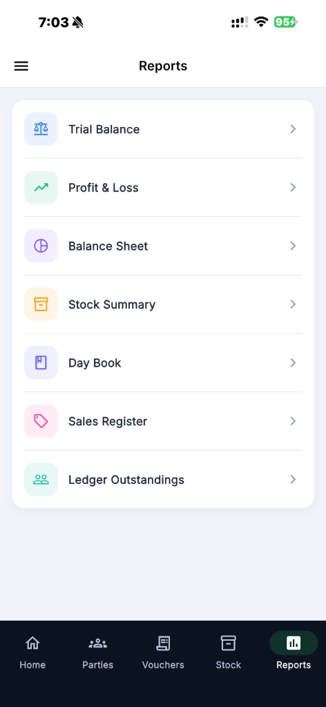 BizGrip Reports — Trial Balance, P&L, Balance Sheet